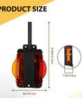Dimensions of Two Pack Prewired Trailer Fender Lights Amber Front and Red Rear LEDs for trucks and RVs.