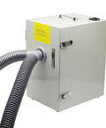 Heavy Duty 550W Dental Lab Vacuum Dust Collector Double Impeller Digital Extractor with exhaust hose for dust collection.