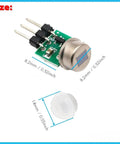 5 Pack Mini PIR Motion Sensor Modules For Arduino Projects, Ultra Sensitive Infrared Body Detectors, 2.7-12V DC, Fast Trigger, Compact Modules, Dope For Smart Home, Robotics, And DIY Automation, size view with 8.2mm and 14mm measurements