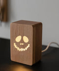 Top Shelf Clear Acrylic Router Template For Halloween Witch Hat Woodworking No Sweat Cutting Jig With Slick Edges For Sweet Diy Projects And Backyard Barn Builds, wooden lamp with smiling skeleton face.