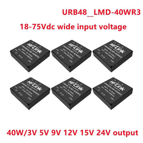 Kickstart Your Setup With This Heavy Duty 40 Watt Dcdc Switching Power Supply Module Featuring True Isolated Conversion And Quick Voltage Tweaks For Frictionless Ev Charging Builds Today. Display of six black 40W DC-DC converters with multiple output voltages.