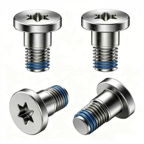 Straightup Replacement Screw Kit For Ray Ban Meta And Oakley Meta Smart Glasses Temple Hinge Repair screws, silver with blue o-rings, set of four.