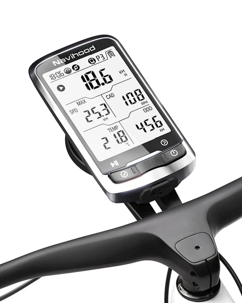 Ultra Thin GPS Bike Computer With 2.3 Inch Laminated Screen Wireless IPX7 Waterproof Bluetooth ANT Plus Cycling Computer on handlebars