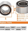 Premium Front Wheel Bearing Hub Assembly With Abs Built Hella Tough For Chevy Sonic showing measurements and replace part numbers.
