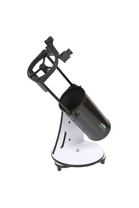 Heritage 150 Tabletop Dobsonian Telescope For Beginners With Easy Setup And Portable Grab And Go Design Crisp Moon And Planet Views Fast F5 Optics And 750mm Focal Length Ideal Entry Point For Budding Stargazers, black tabletop reflector on white base