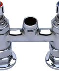 Brass Deck Mounted Mixing Faucet With Lever Handles Swivel Base 4 Inch Centerset Chrome Finish Built Like A Tank Heavy Duty