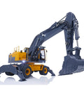 1 14 RC Model Metal Hydraulic Aoue ET30H Wheeled Excavator With Full Metal Frame High Torque Motor ESC Servo LED Light Kit Realistic Working Pistons Durable Construction For Serious RC Nerds And Builders, side view