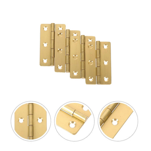 Rotating Concealed Hinges for Doors and Cabinets, 4 Pack, 6 Eye 45x27mm Folding Butt Hinges, brass hardware shown