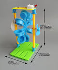 Mini Hydro Power Generator Kit With Water Wheel And Hand Crank for energy conversion, ABS plastic, 140x120x200 mm