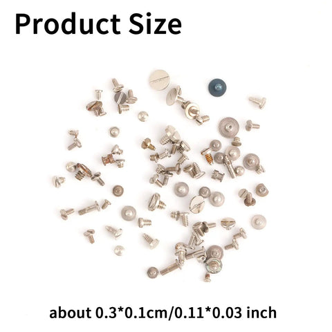 100 Piece Watch Battery Clamp Screws Set For Tiny Small Screws, silver iron screws scattered, size 0.11x0.03 inch