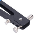 Heavy Duty Stainless Steel Rivet Kit With Aluminum Alloy Body Portable Manual Riveting Tool For Woodworking And Home Decor Upgraded Arms That Are Totally Rad And Built To Last Through Hardcore Projects close-up of adjustable rivet tool head