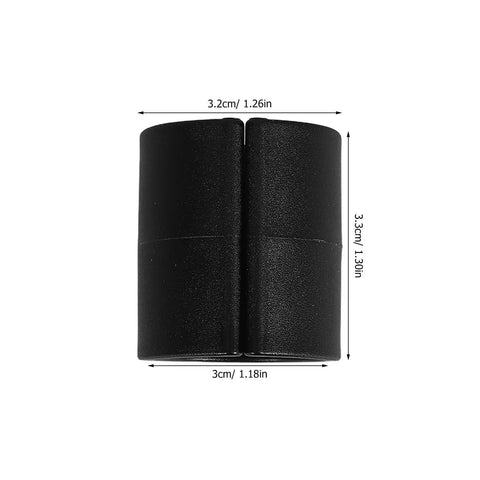 Black U Shaped Chair Leg Protectors Anti Slip No Scratch Glides For 25 To 30mm Round Tubes 32 Pack with dimensions shown