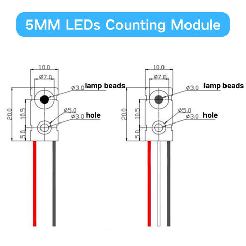 Diagram of High Speed Infrared Break Beam Sensor Set Of Four With Five Millimeter LEDs Counting Module Split Through Beam Photoelectric Switch.