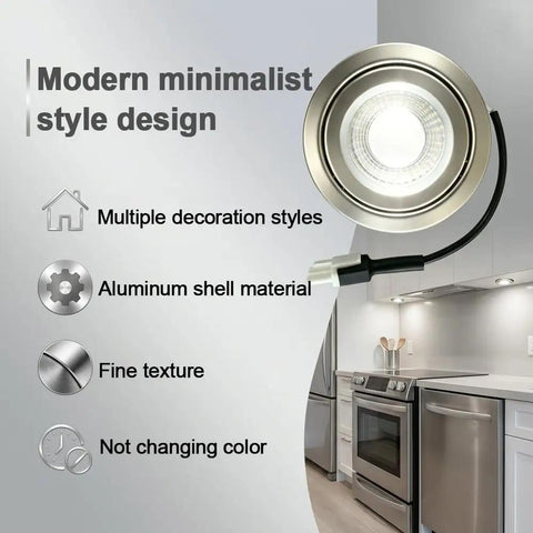 2 PCS Range Hood LED Recessed Light, 12V DC 3W 6000K Kitchen Downlight in modern aluminum design
