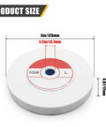 Heavy Duty Benchtop Grinding Wheel 5 Inch 100 Grit White Corundum with 12.7mm hole for precise metal work.