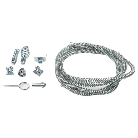 Heavy Duty Electric Pipe Auger With A Rock Solid Steel Spiral Cable, interchangeable cutting heads and coiled steel cable for drain clogs.