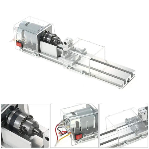 Dope Mini Wood Lathe Machine For DIY Projects, Portable CNC Lathe Kit With 100W Power, 24V DC, Polishing, Grinding, Cutting And Milling, Lightweight Home Woodworking Lathe For Hobbyists And Makers