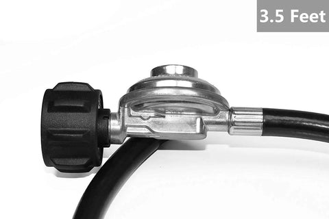 Propane Regulator And Hose Kit For Grills And Fire Pits Universal Type One QCC1, 3/8-inch flare, 5/16-inch diameter, 3.5 feet