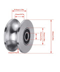 Beefy Sliding Gate Rollers Stainless Steel U Groove For Barn Doors Heavy Duty Cable Pulley Block With Bearing U Shaped Rail Wheels Quiet Smooth Operation Plate Caster With Bearing 2 Pack, 68mm wheel