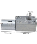 12V DC Worm Gear Motor With CW CCW Rotation, Workhorse Build, Heavy Duty Zinc Alloy Shell, Stainless Steel Shaft, High Temperature And Abrasion Resistant Gearbox Drive For DIY Projects, Robotics, Small Machinery, And Gearbox Applications, 46mm body