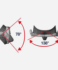 Diagram showing Sphera X Freediving Mask with 78° side view and 138° front view, highlighting lens curvature for wide-angle vision.
