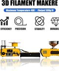Professional 3D Printer Filament Extruder And Waste Recycling Machine with Auto Coil Winder showcasing precise temperature and 500g/h output.