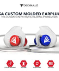 Custom Molded Earplugs USA Edition With 31dB NRR Ultra Comfy Hearing Protection For Shooting Travel Swimming Work And Concerts Easy Heat Mold System For A Perfect Secure Fit And Noise Isolation