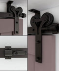 5 Feet Ceiling Mount Sliding Barn Door Hardware Kit For A 30 Inch Wide Single Wooden Door Easy To Install Smooth Quiet Operation
