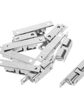 Healeep 10PCS Copper Door Catch With Silent Close Function For Kitchen Cabinets, silver latches laid out showing 47mm snap design.