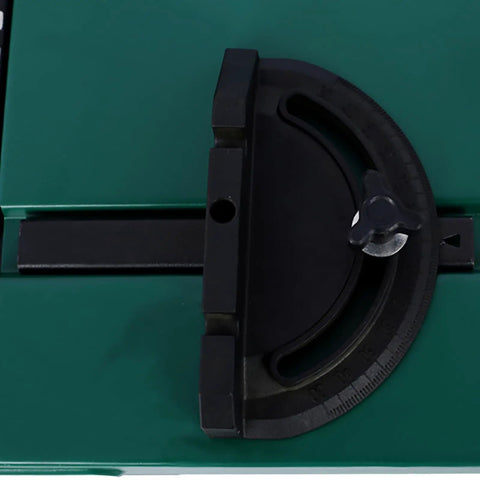 Close-up of adjustable glide fence on Heavy Duty Benchtop Router Table Featuring Dual Extension Wings for precise cuts.