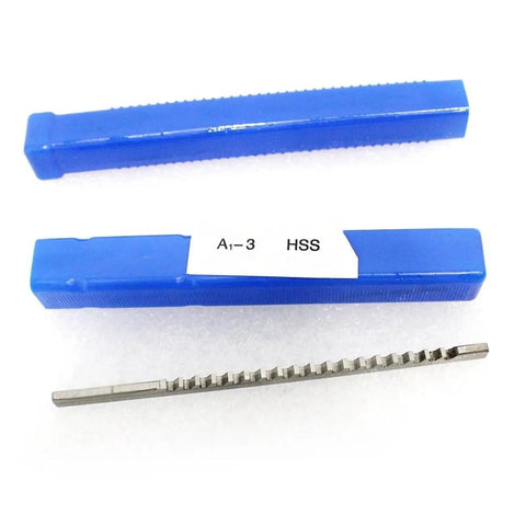 3mm Push Type Keyway Broach For CNC Machines Pro Grade High Speed Steel Cutter Tool in blue case, A1-3 HSS label visible