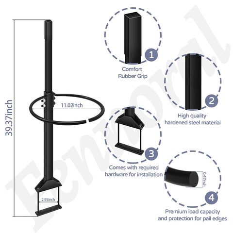 Diagram of Front Bar Handle For Zero Turn Mower Easy Install Mounting Kit With 5 Gallon Bucket Bracket Holder No Drill Clamp On