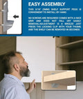 Tough As Nails 12 Pack Clear Polycarbonate Cabinet Shelf Support Pins With Self Locking Heavy Duty Design shown in easy installation.