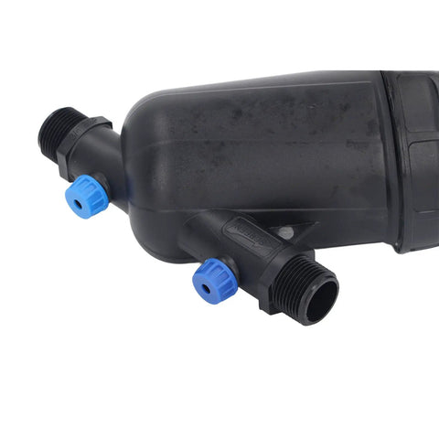Irrigation Filter With 155 Mesh Screen For Drip Systems And Hydroponics, erosion proof compact plastic, side view