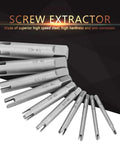 10 Pcs Tap Extractor Set For Broken Screws And Fasteners Steel Screw Remover Tools In Three Types With High Speed Steel Blades
