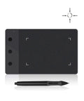 Top Tier Graphics Pad With Responsive Digital Stylus For Sketching Photo Editing OSU Gaming And Digital Art Buttery Smooth Pressure Sensitivity in front view with stylus.