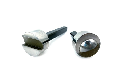 Workhorse Power Hammer Louver Dies With Five Eighth Inch Square Shank Machined From Cr12 Alloy Steel For Quick Quarter Inch Louver Stamps In Thin Sheet Metal And Aluminum Bodywork Setup