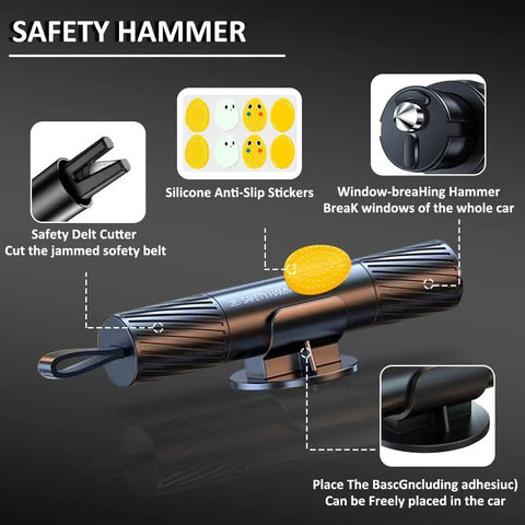 Legit Car Emergency Escape Kit Packing Badass Tungsten Steel Glass Breaker And Rapid Release Seatbelt Cutter For Instant Smash Through Windshields And Rain Or Shine Deployment Pack Of Three