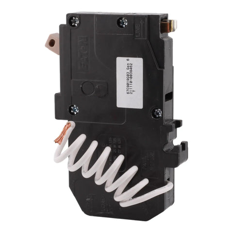 15 Amp Single Pole Arc Fault AFCI Circuit Breaker With Pigtail Neutral 120 240 Volt AC UL Listed 10kAIC For Home Panels DIY Friendly Install Superior Arc Fault Protection, front view