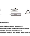 Rocker Switch With Pre Applied Adhesive For 12V DC Cars No Drill Install Quick Stick Mount Easy On Off Control For Fog Lights LED Light Bars And Auxiliary Lighting Water Drop Shaped Button Includes 50cm Wiring 1 Piece wiring diagram