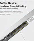 Buffer device detail of Undermount Drawer Slides Heavy Duty 20 Inch Bottom Mount Runners 1 Pair Beefed Up Smooth Quiet Glide With 132 Pound Capacity Rust Resistant Galvanized Steel Triple Rail Design For Durable Cabinets And Furniture