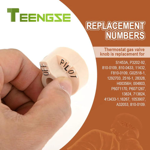 Gas Valve Knob Replacement 4 Pack For Robertshaw Thermostats And Compatible Models 1751 012 S1453A P3202 in hand