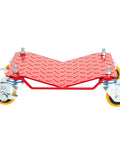 Heavy Duty 5500 Lbs Car Wheel Dolly Set With Anti Skid Plates And 360 Swivel Wheels Steel Vehicle Mover For Garage SUV Truck showing red platform with yellow wheels.