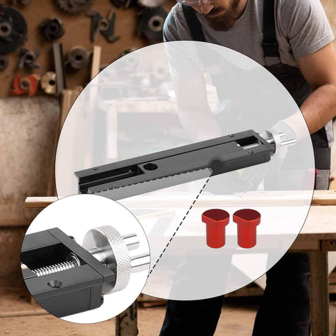 Compact Bench Tail Vise for Home Shop and Workbench Projects Inertia Vice Fixture Adjustable Table Clamp in use on workbench