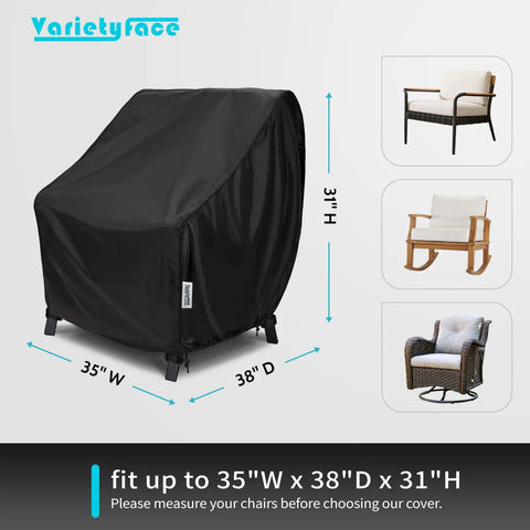 Waterproof Patio Chair Covers Two Pack All Weather Outdoor Furniture Protection With UV Resistance Windproof Straps And Air Vents