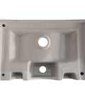 Bottom view of Porcelain Bathroom Vessel Sink 18 By 12 Inch Rectangle With Pop Up Drain For Wall Mount Or Countertop