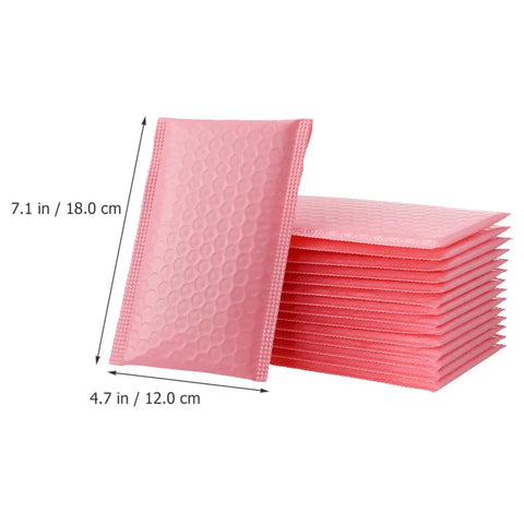 Stack of Pink Bubble Mailers 12x18 Self Sealing Padded Envelopes Pack Of 60 For Mailing And Shipping Protective Bubble Bags.