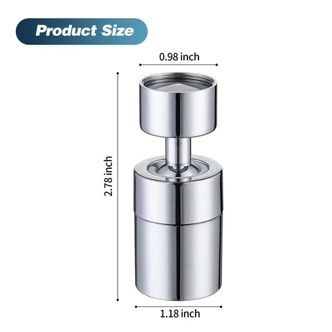 Slick 360 Degree Swivel Faucet Aerator With Dual Mode Water Saving Sprayer Head And Heavy Duty Chrome Brass Nozzle For Quick Universal Kitchen Or Bathroom Fixture Swap You Will Dig