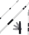 12Ft Telescopic Extension Pole With 3 To 8 Ft Adjustable Reach For Painting And Cleaning, showing aluminum segments and angle adapter