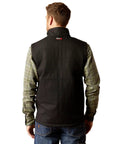 Men's Tough As Nails Fire Resistant Insulated Vest Black Large showing back view, ideal for cold weather workwear.